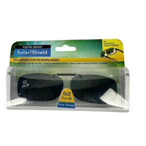 Foster Grant Solar Shield Polarized Clip-On Sunglasses 52mm Scratch-Resistant